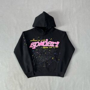 Spyder Black Hoodie with Pink and Yellow Accents